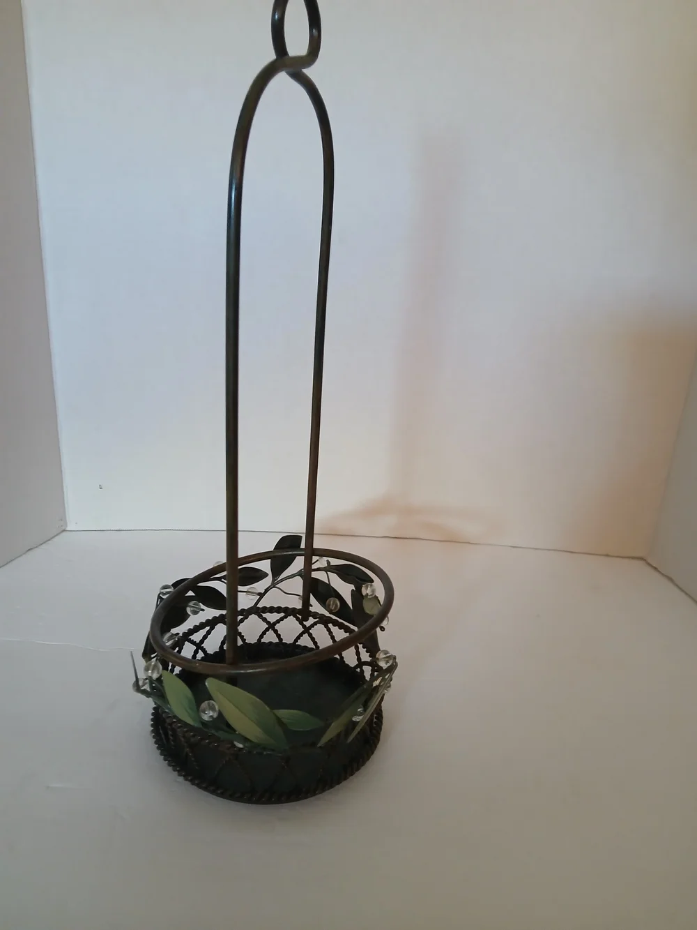 PartyLite Green and Brown Metal Hanging Candle Holder - Picture 2 of 4